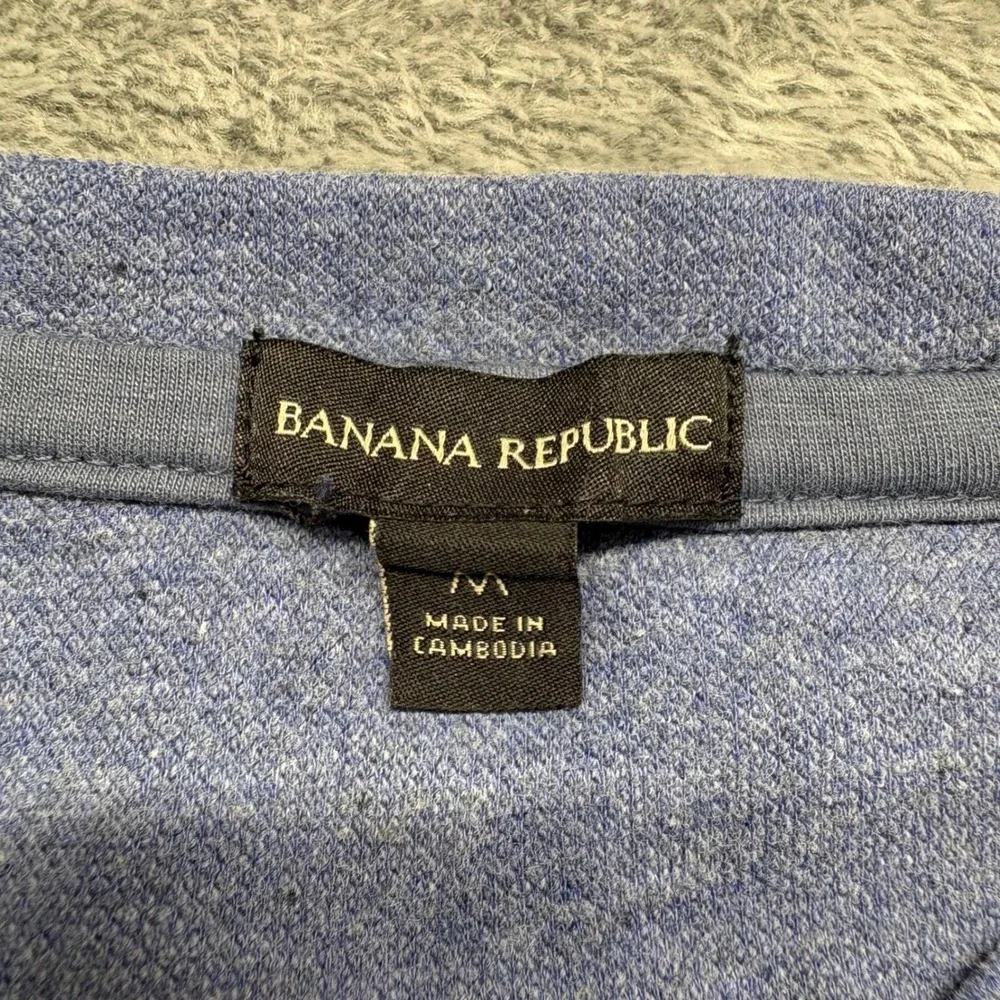 Banana Republic Sweatshirt Mens‎ M Blue Good Raglan Sleeve Crewneck Knit